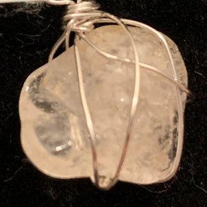 White Crystal #191, Polished Stone Pendant